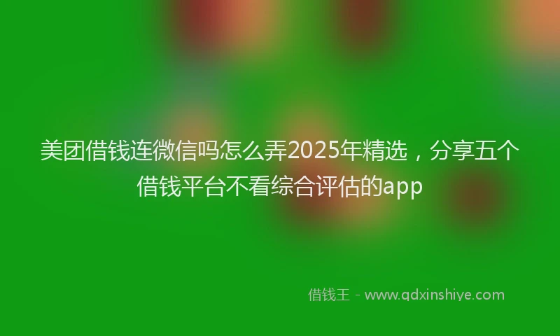 美团借钱连微信吗怎么弄2025年精选，分享五个借钱平台不看综合评估的app