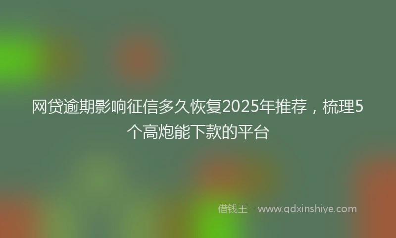 网贷逾期影响征信多久恢复2025年推荐，梳理5个高炮能下款的平台
