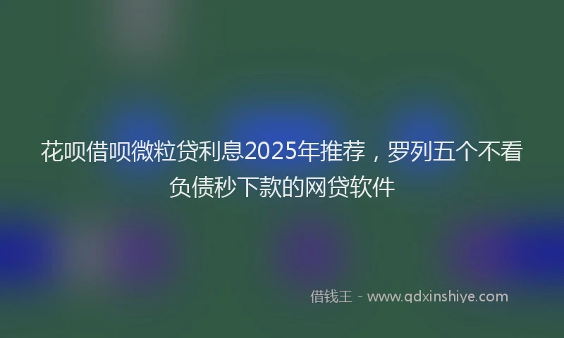 花呗借呗微粒贷利息2025年推荐，罗列五个不看负债秒下款的网贷软件