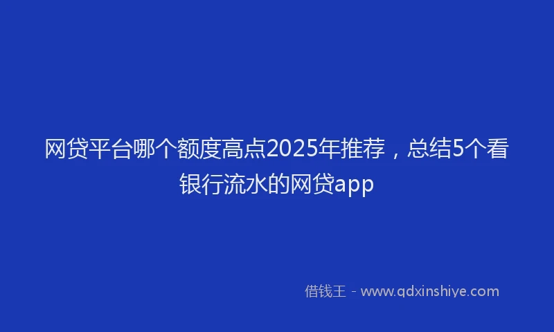 网贷平台哪个额度高点2025年推荐，总结5个看银行流水的网贷app