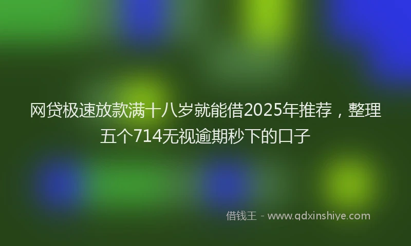 网贷极速放款满十八岁就能借2025年推荐，整理五个714无视逾期秒下的口子