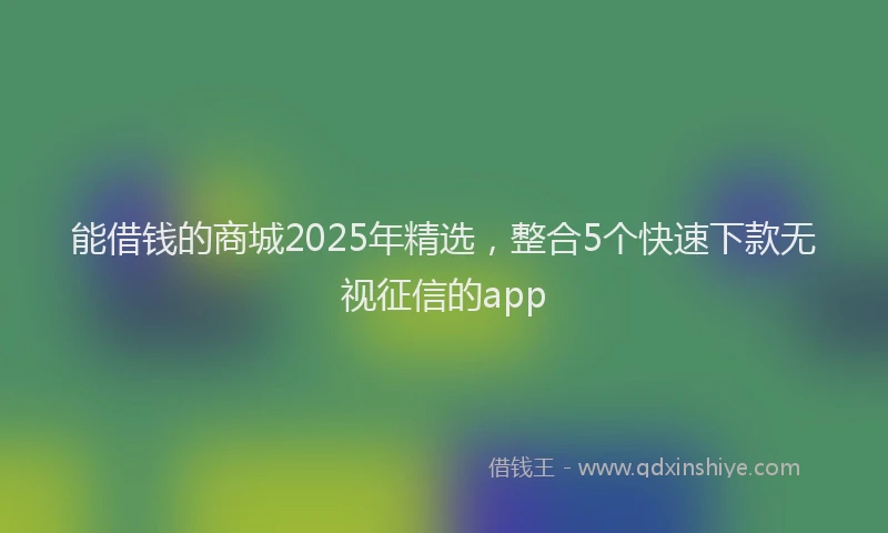 能借钱的商城2025年精选，整合5个快速下款无视征信的app