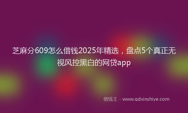芝麻分609怎么借钱2025年精选，盘点5个真正无视风控黑白的网贷app