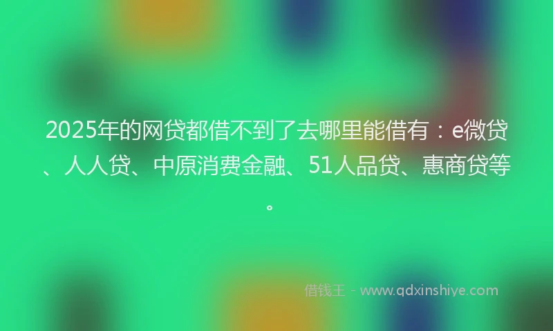 2025年的网贷都借不到了去哪里能借有：e微贷、人人贷、中原消费金融、51人品贷、惠商贷等。