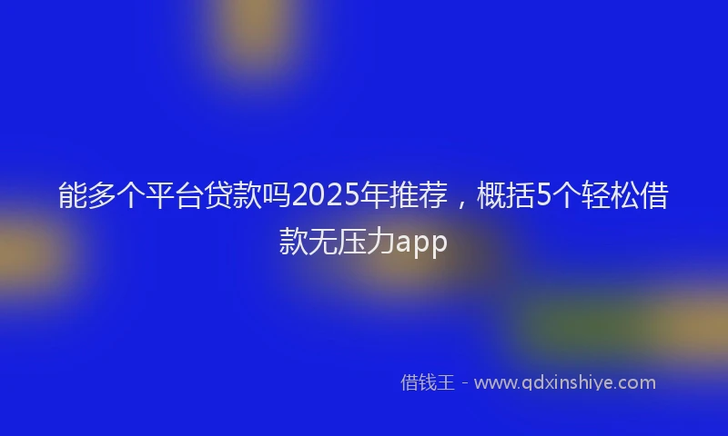 能多个平台贷款吗2025年推荐，概括5个轻松借款无压力app
