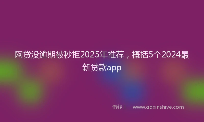网贷没逾期被秒拒2025年推荐，概括5个2024最新贷款app