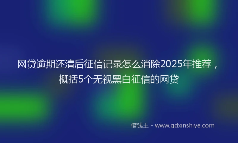 网贷逾期还清后征信记录怎么消除2025年推荐，概括5个无视黑白征信的网贷