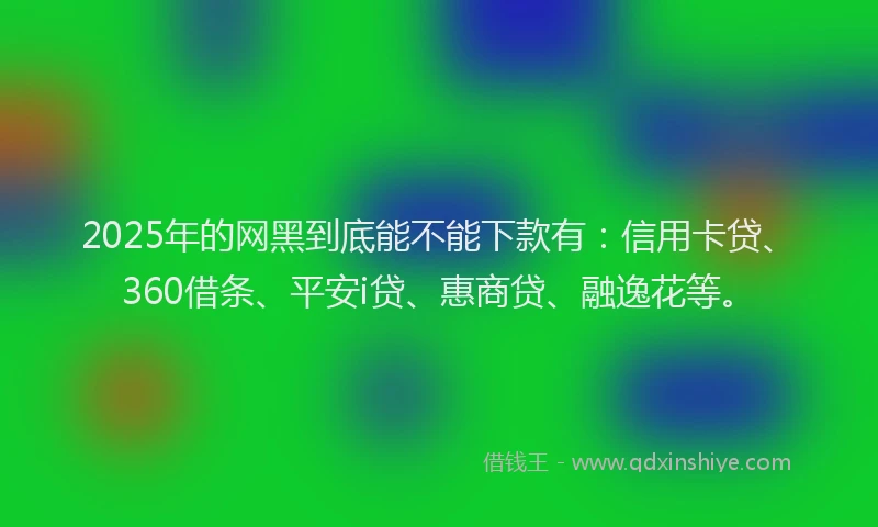 2025年的网黑到底能不能下款有：信用卡贷、360借条、平安i贷、惠商贷、融逸花等。