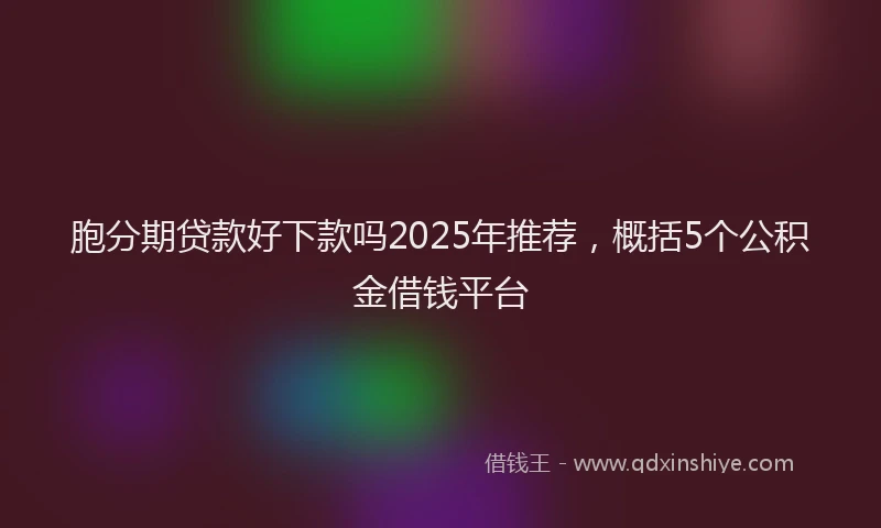 胞分期贷款好下款吗2025年推荐，概括5个公积金借钱平台