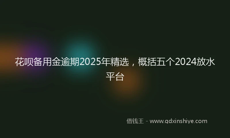 花呗备用金逾期2025年精选，概括五个2024放水平台