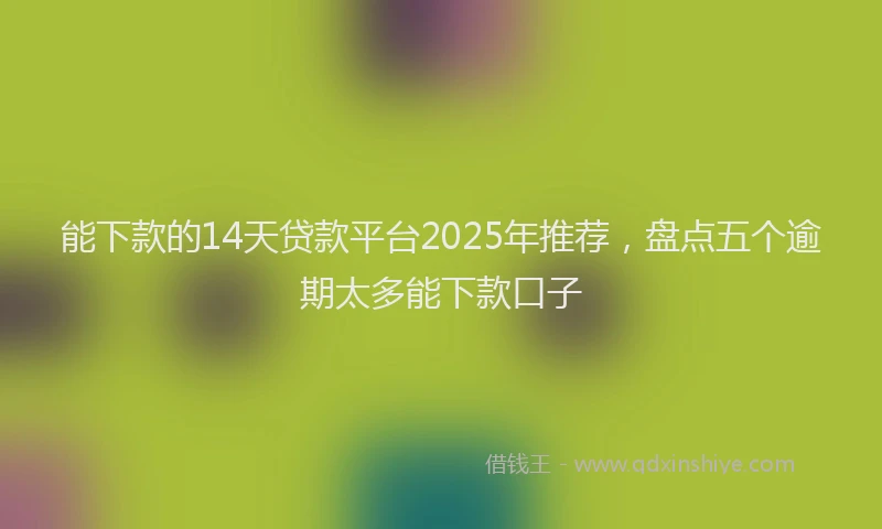 能下款的14天贷款平台2025年推荐，盘点五个逾期太多能下款口子