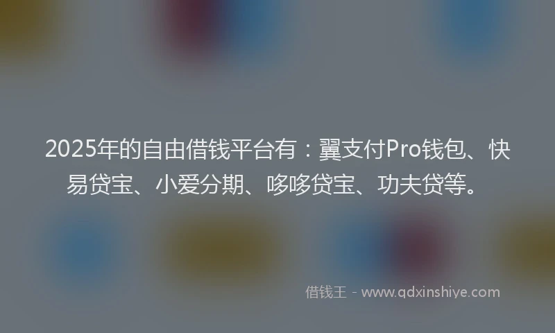 2025年的自由借钱平台有：翼支付Pro钱包、快易贷宝、小爱分期、哆哆贷宝、功夫贷等。