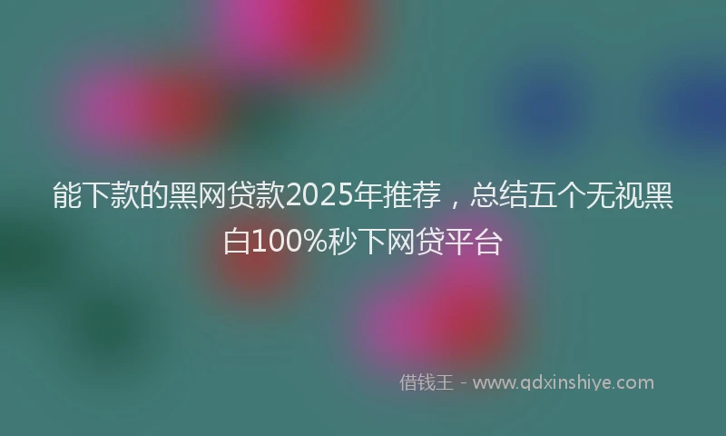 能下款的黑网贷款2025年推荐，总结五个无视黑白100%秒下网贷平台