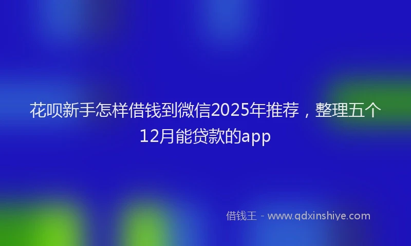 花呗新手怎样借钱到微信2025年推荐，整理五个12月能贷款的app