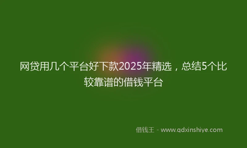 网贷用几个平台好下款2025年精选，总结5个比较靠谱的借钱平台