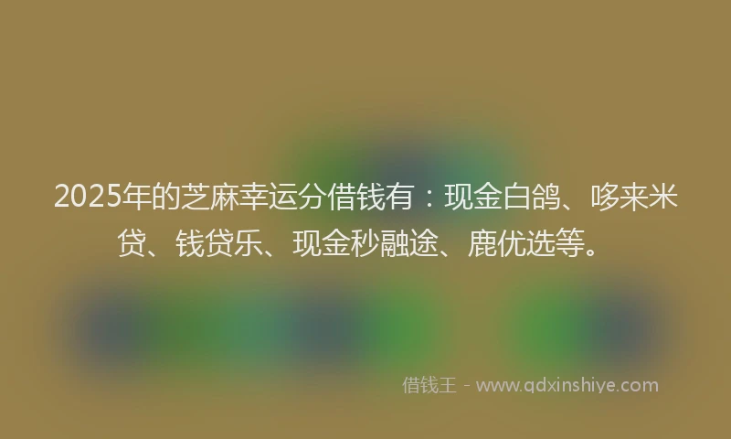 2025年的芝麻幸运分借钱有：现金白鸽、哆来米贷、钱贷乐、现金秒融途、鹿优选等。