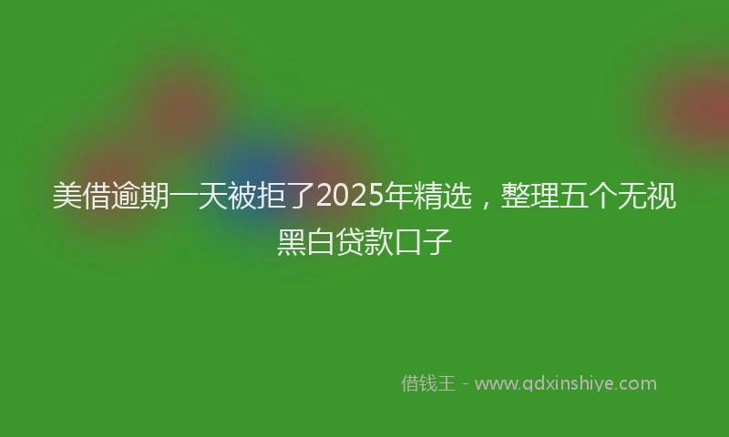 美借逾期一天被拒了2025年精选，整理五个无视黑白贷款口子