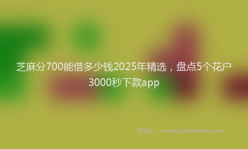 芝麻分700能借多少钱2025年精选，盘点5个花户3000秒下款app
