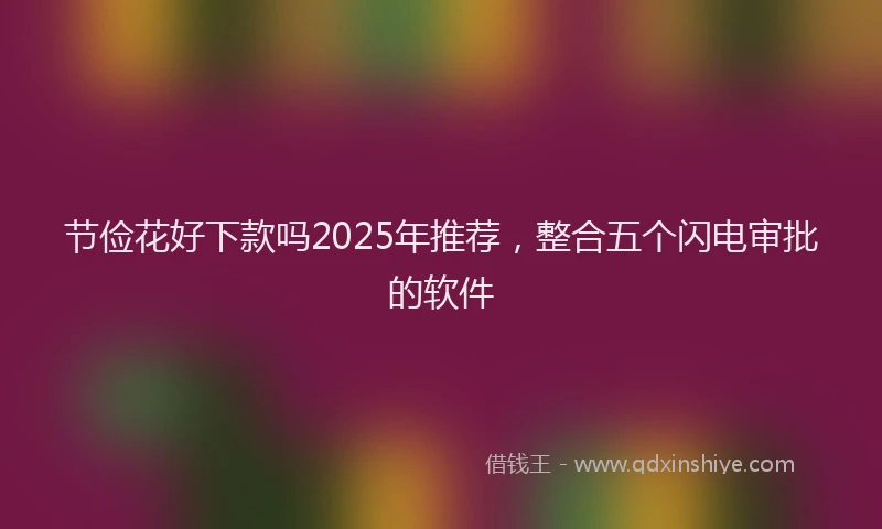 节俭花好下款吗2025年推荐，整合五个闪电审批的软件