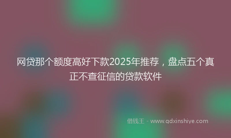网贷那个额度高好下款2025年推荐，盘点五个真正不查征信的贷款软件
