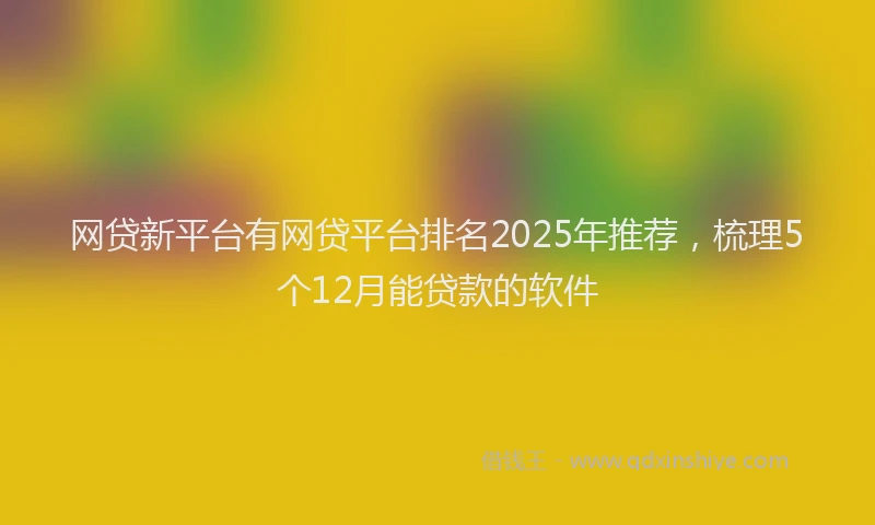 网贷新平台有网贷平台排名2025年推荐，梳理5个12月能贷款的软件