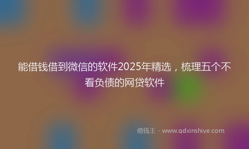 能借钱借到微信的软件2025年精选，梳理五个不看负债的网贷软件