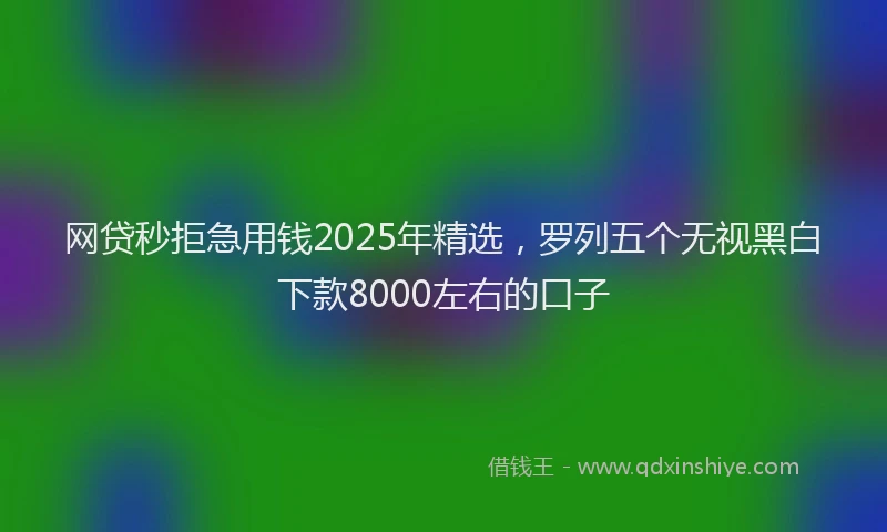 网贷秒拒急用钱2025年精选，罗列五个无视黑白下款8000左右的口子