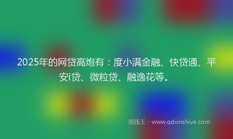 2025年的网贷高炮有：度小满金融、快贷通、平安i贷、微粒贷、融逸花等。