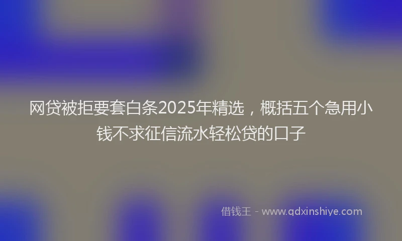 网贷被拒要套白条2025年精选，概括五个急用小钱不求征信流水轻松贷的口子