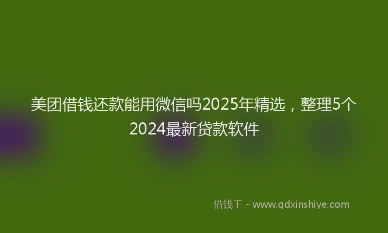 美团借钱还款能用微信吗2025年精选，整理5个2024最新贷款软件