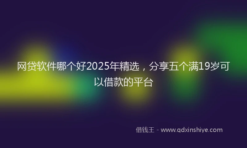 网贷软件哪个好2025年精选，分享五个满19岁可以借款的平台