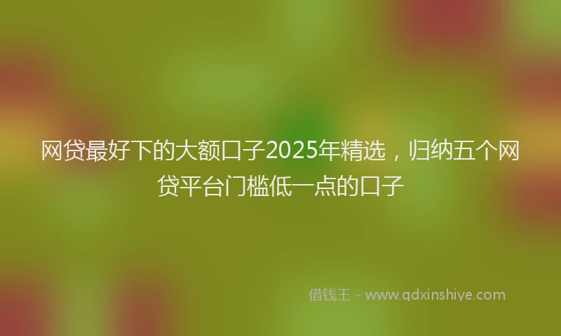 网贷最好下的大额口子2025年精选，归纳五个网贷平台门槛低一点的口子