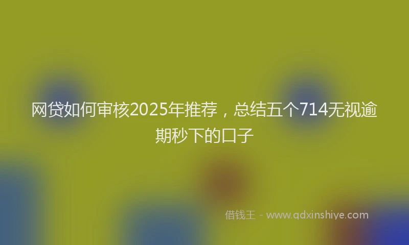网贷如何审核2025年推荐，总结五个714无视逾期秒下的口子