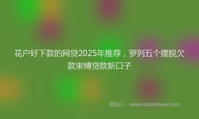 花户好下款的网贷2025年推荐，罗列五个摆脱欠款束缚贷款新口子