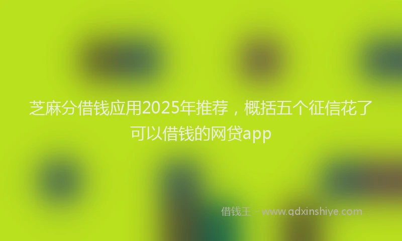 芝麻分借钱应用2025年推荐，概括五个征信花了可以借钱的网贷app