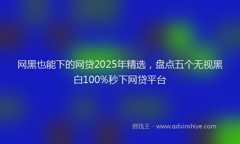 网黑也能下的网贷2025年精选，盘点五个无视黑白100%秒下网贷平台