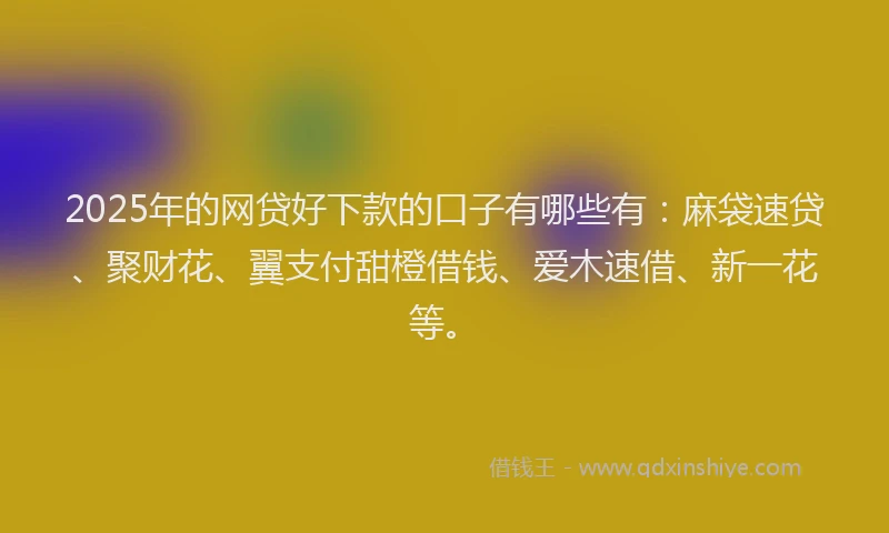 2025年的网贷好下款的口子有哪些有：麻袋速贷、聚财花、翼支付甜橙借钱、爱木速借、新一花等。