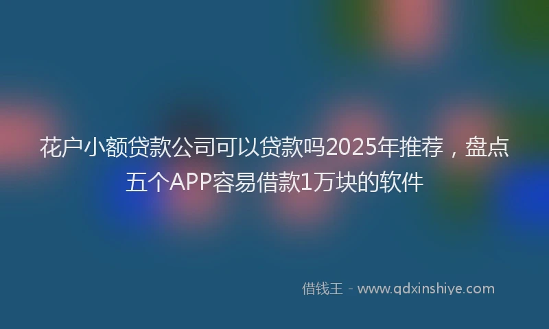 花户小额贷款公司可以贷款吗2025年推荐，盘点五个APP容易借款1万块的软件