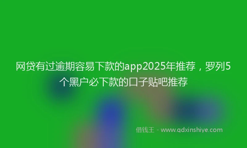 网贷有过逾期容易下款的app2025年推荐，罗列5个黑户必下款的口子贴吧推荐
