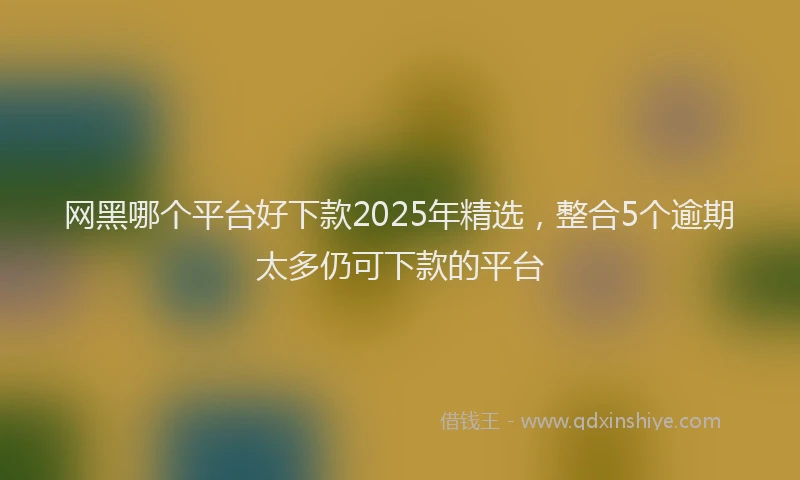 网黑哪个平台好下款2025年精选，整合5个逾期太多仍可下款的平台