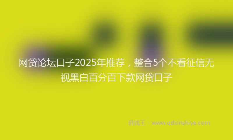 网贷论坛口子2025年推荐，整合5个不看征信无视黑白百分百下款网贷口子