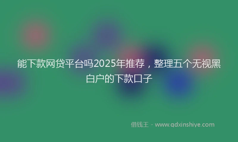 能下款网贷平台吗2025年推荐，整理五个无视黑白户的下款口子