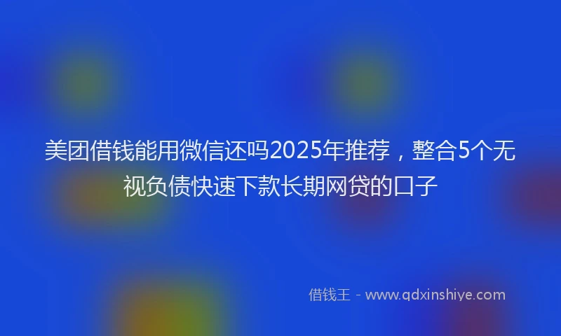 美团借钱能用微信还吗2025年推荐，整合5个无视负债快速下款长期网贷的口子