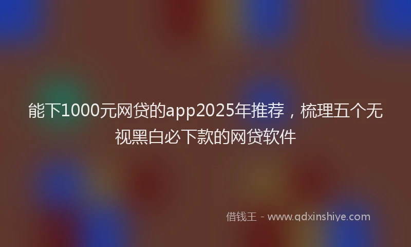 能下1000元网贷的app2025年推荐，梳理五个无视黑白必下款的网贷软件