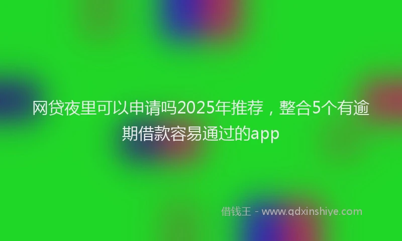 网贷夜里可以申请吗2025年推荐，整合5个有逾期借款容易通过的app