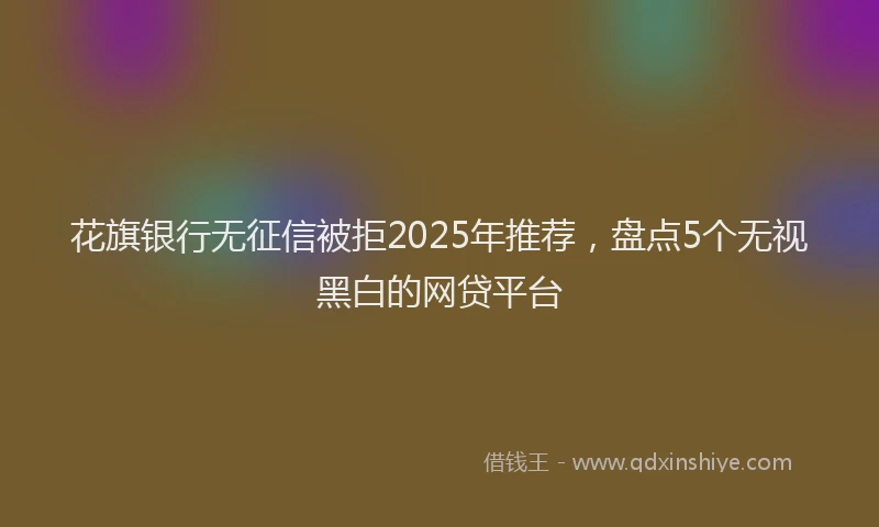 花旗银行无征信被拒2025年推荐，盘点5个无视黑白的网贷平台