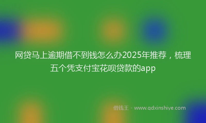 网贷马上逾期借不到钱怎么办2025年推荐，梳理五个凭支付宝花呗贷款的app