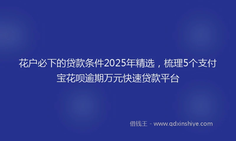 花户必下的贷款条件2025年精选，梳理5个支付宝花呗逾期万元快速贷款平台
