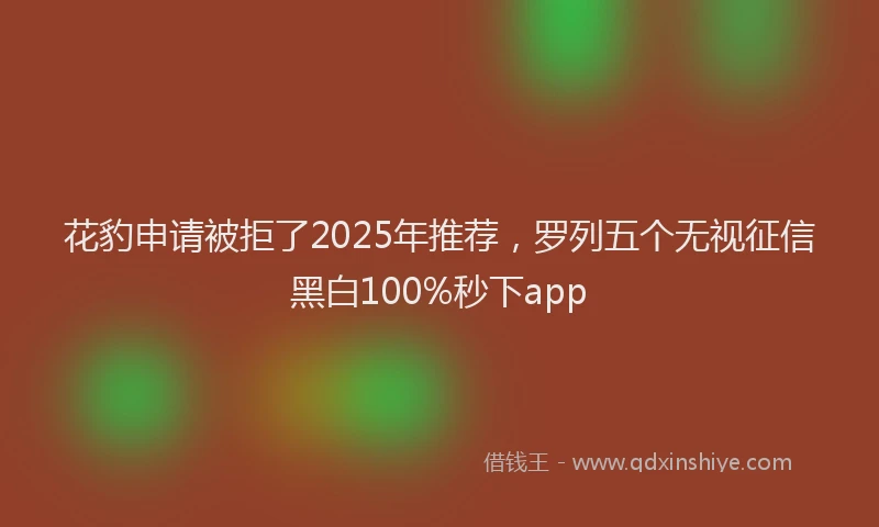 花豹申请被拒了2025年推荐，罗列五个无视征信黑白100%秒下app