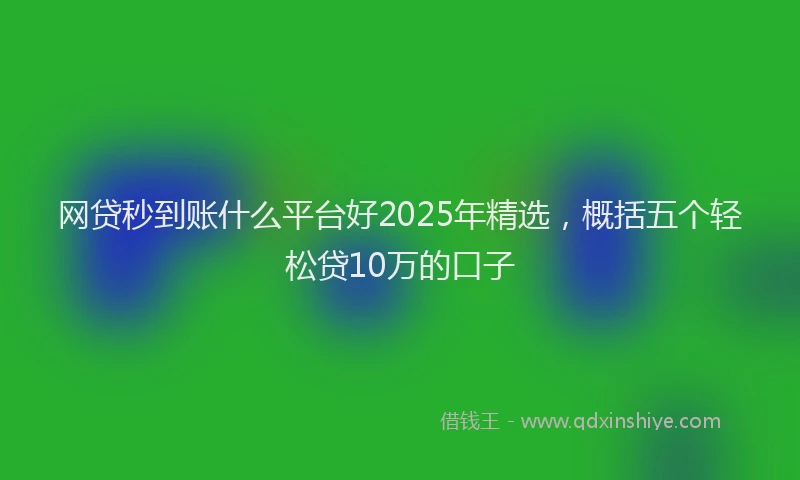 网贷秒到账什么平台好2025年精选，概括五个轻松贷10万的口子
